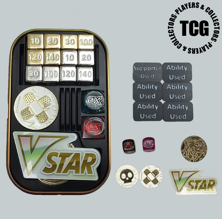 Pokemon Mini Tin Dice & Damage Counter Organiser